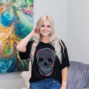 Bright Color Skull Graphic Tee